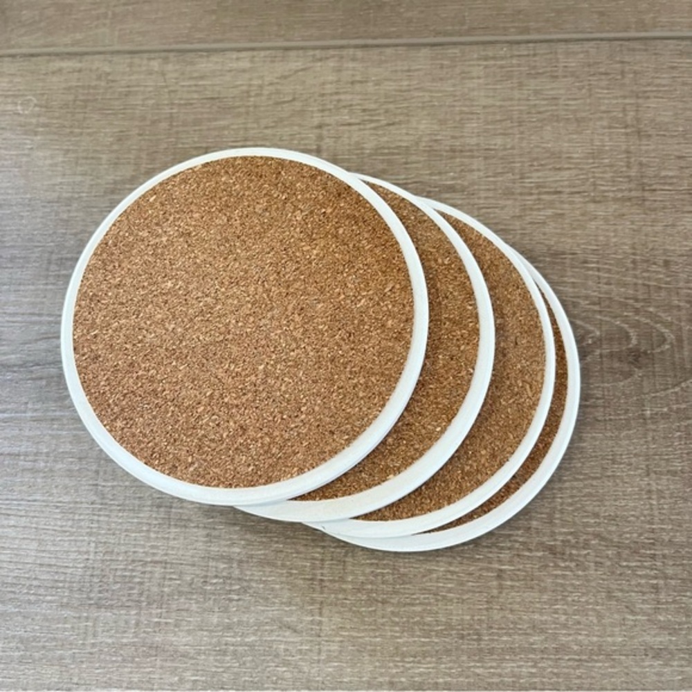 Hydrangea Floral‎ Stoneware Coasters Set of 4 Made USA Cork Backing Eco Friendly - Picture 7 of 12